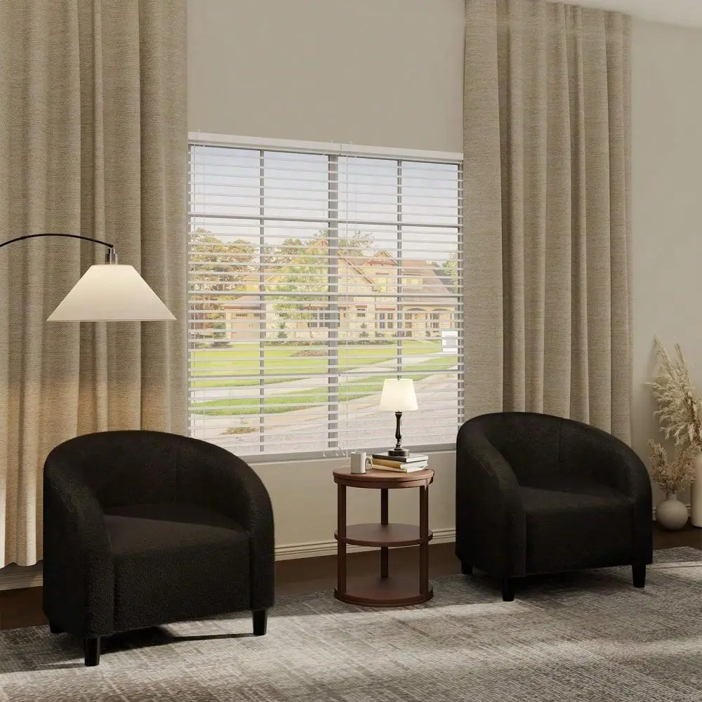 Chair Armchair For Living Room Barrel Club Chair With Soft Padded Seat Sturdy Legs For Bedroom Waiting Room Reception Chairs