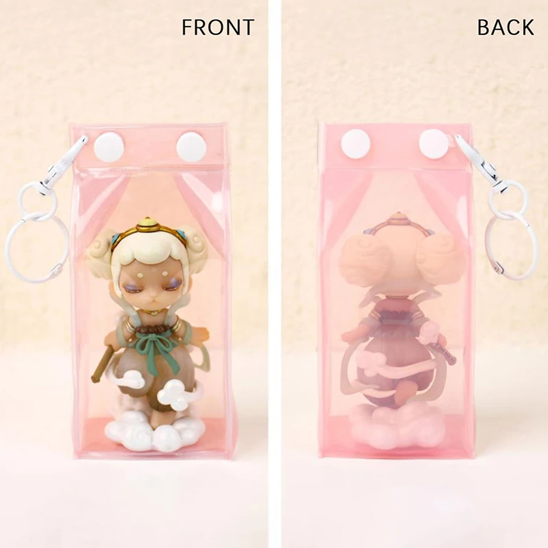 Multifunctional Clear Dolls Display Box Keychain Outdoor Travel Headset Data Cable Milk Box Storage Bag