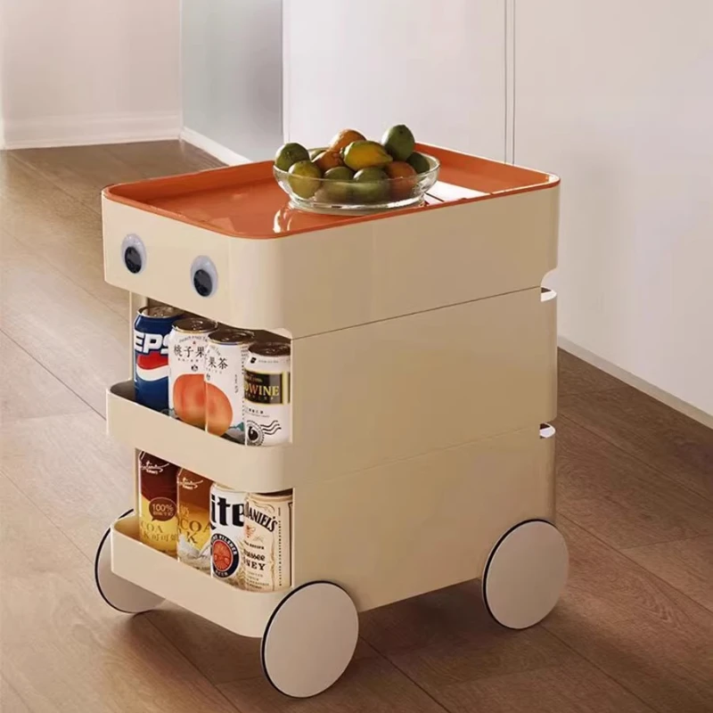 

Movable sofa side cabinet small coffee table balcony living room snack cart table small apartment bedside art side table