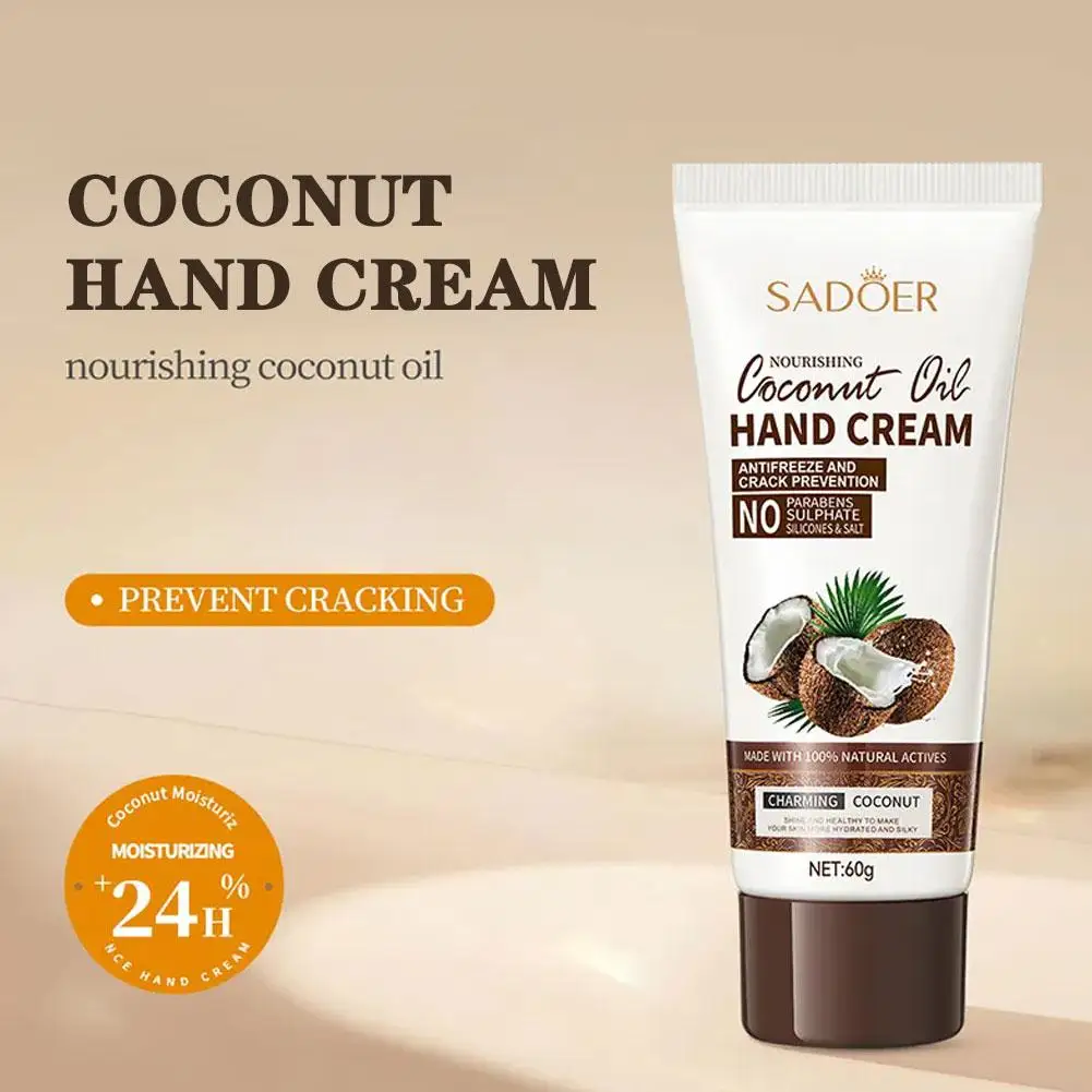 Hidratante branqueamento creme anti-hidratante, extrato de coco, anti-calmante, prevenção mão, mão, inverno, hidratação, cuidado, crack creme, W0E0