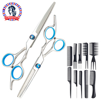 Hair Cutting Scissors&Styling Hair Comb Set 6.5in Professional Stainless Steel Barber Scissors 10PCS Professional Styling Comb