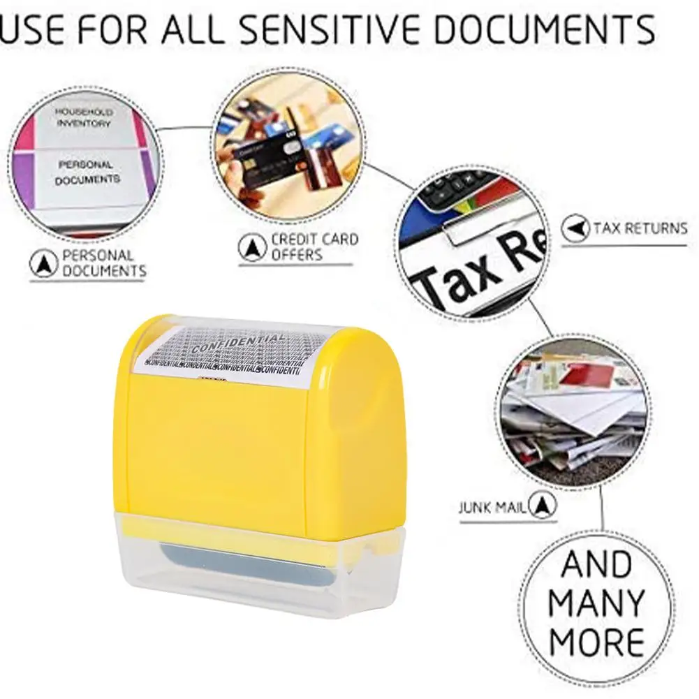 Confidential Stamp Roller Anti-Theft Protection ID Seal Smear Privacy Confidential Data Guard Information Data Address Blocker