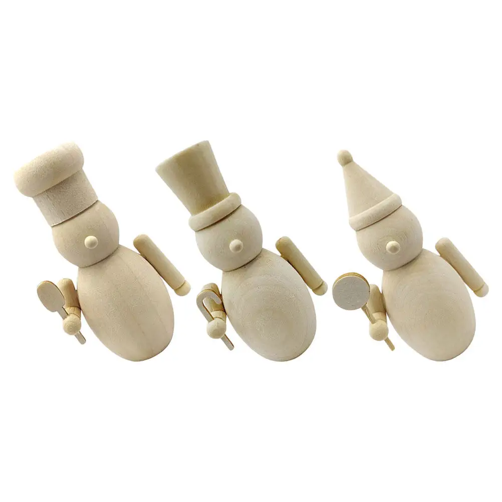 

Набор для творчества из 3 деревянных фигурок Щелкунчиков, неокрашенные деревянные заготовки для праздничного декора, рождественского украшения дома, семейного художественного проекта