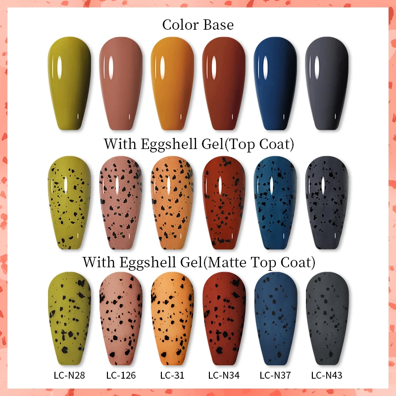 LILYCUTE 2Pcs 7ml Eggshell Gel Nail Polish Matte Effect Gel Polish Vernis Semi Permanent Nail Art DIY With Any Color Base Gel