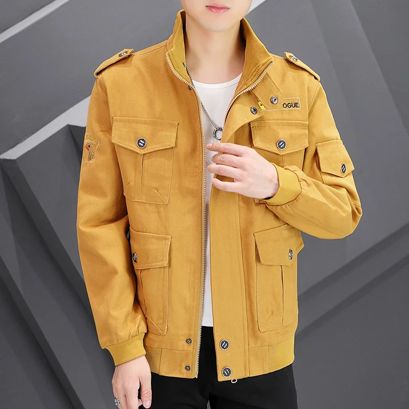 

Spring Casual 2023 Jacket Men Breathable Coat Outwear Male Solid Color Comfortable Cool Clothing Size 4XL