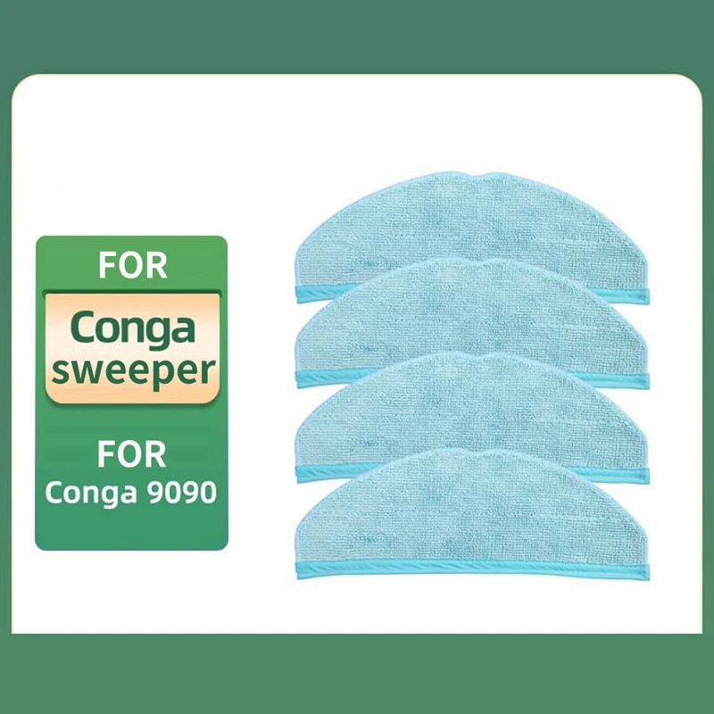 Mop Cloth Pads Cleaner Rags For Conga 8090 Ultra / 9090 Robot Vacuum Cleaner Parts