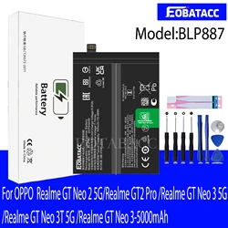 EOTABACC 100% New Original BLP887  Battery For OPPO Realme GT Neo 2 5G/Realme GT2 Pro /Realme GT Neo 3 5G Battery +Tools