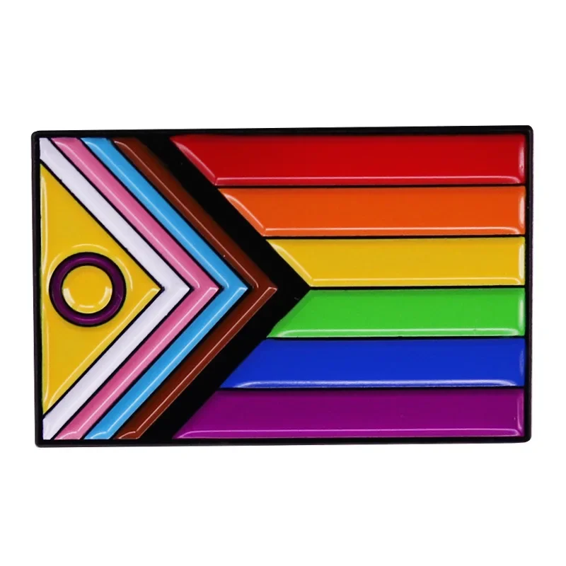 Broche esmaltado con bandera de arcoíris, insignia de Metal colorida clásica, accesorios de abrigo y mochila, joyería LGBT, regalos de verano, nuevo estilo, 2024