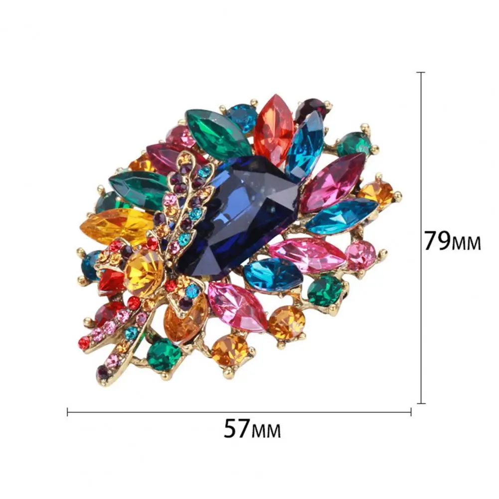 Elegant Rhinestone Bridal Brooch for Wedding Dress Coat Fashionable Gemstone Pin Jewelry for Women Girls Stylish Accessories