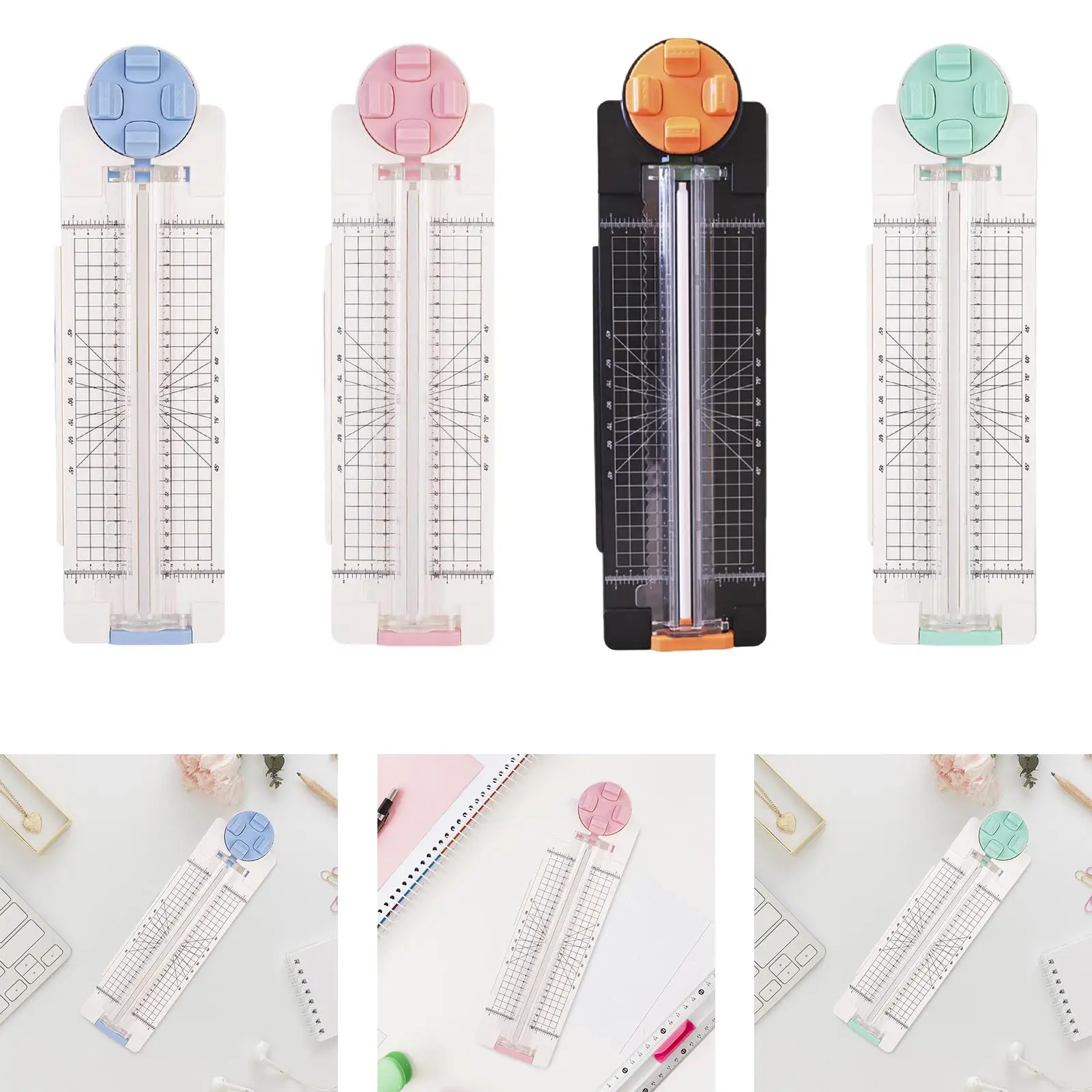4 in 1 Paper Cutter Trimmer Straight Wave Dotted Creasing for Home Gift Tags