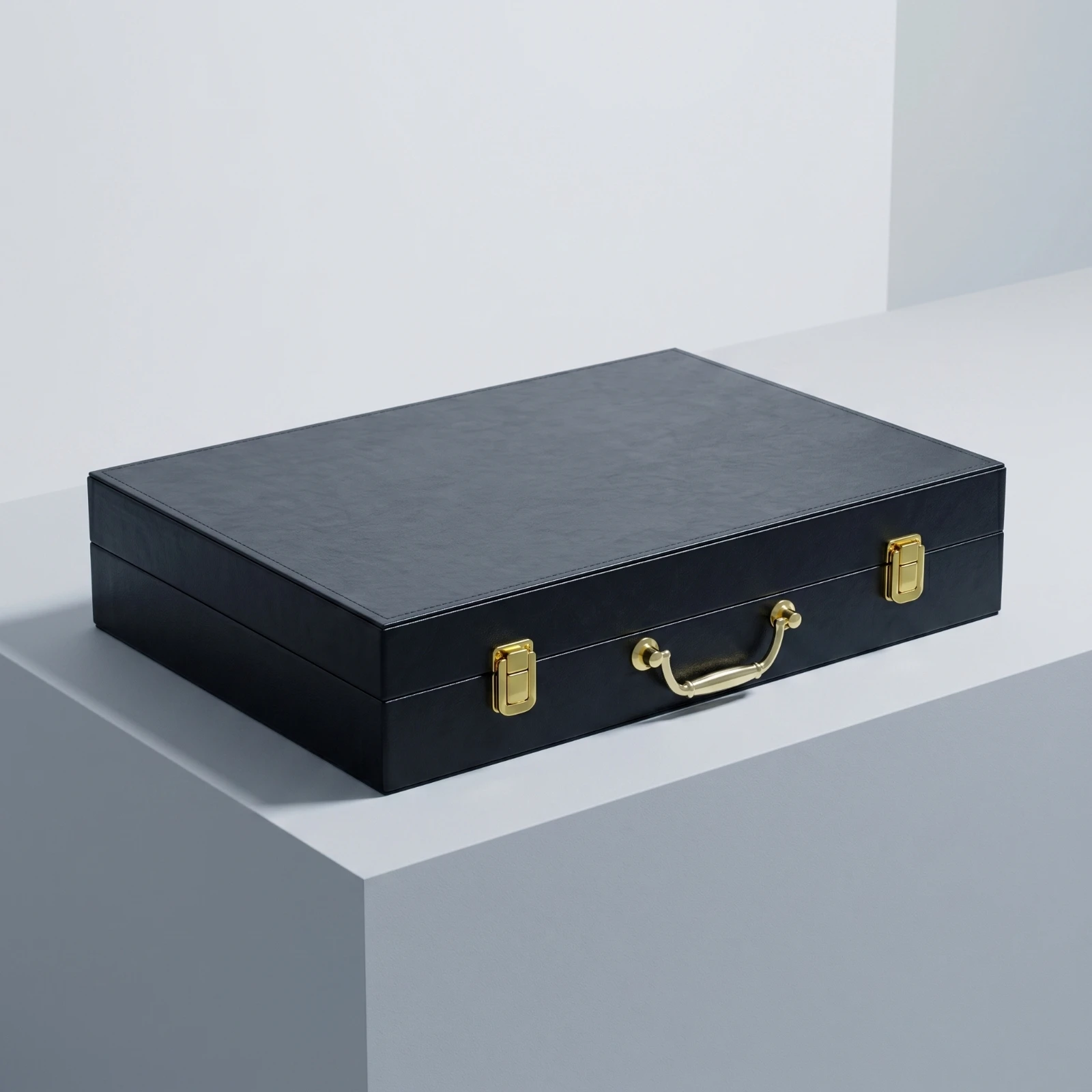 Leather Presentation Case Structured Hardhard-Shell Case with Handle for Professionals, Storage, Business Gifting
