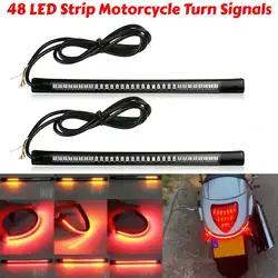 48 LED Motorcycle Light Bar Strip Tail Turn Signal Tail Rear Brake Stop Bulb Lamp Brake Light 12V Moto Turn Signal