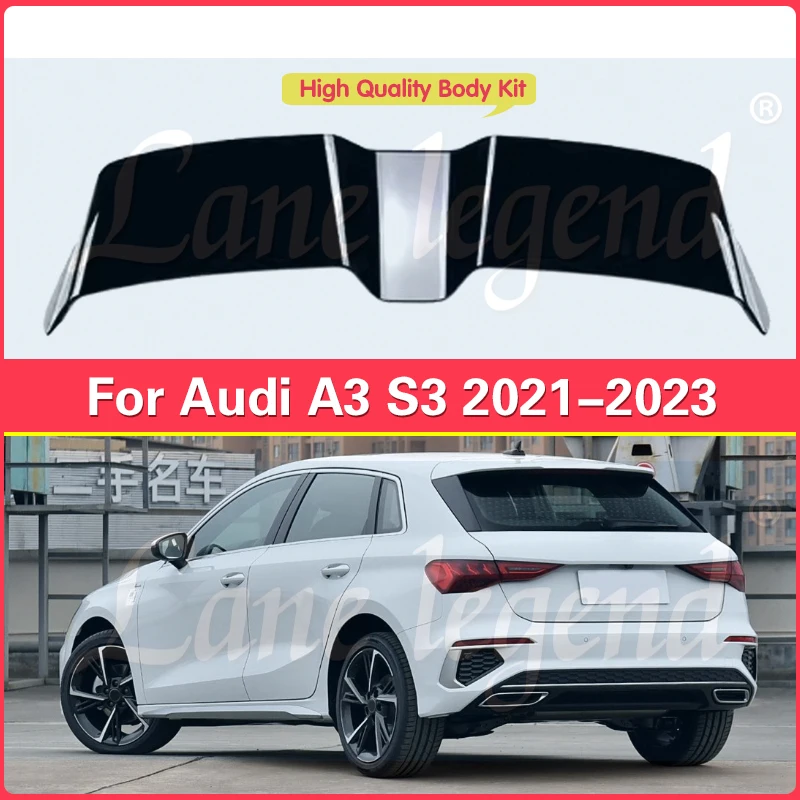 Rear Tail Wing Decoration Tuning Car Rear Trunk Roof Lip Spoiler Roof Spoiler For Audi A3 S3 Hatchback 2021-2023