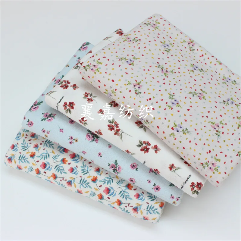 Cotton Flannel Fabric with Small Floral Patterns, Spring and Autumn Baby Children's Adult Home Clothing Fabric