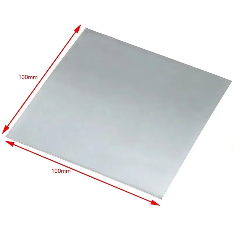 1Pcs  Zinc Plate high purity Pure Zinc Zn Sheet Plate 100mmx100mmx0.2mm For Science Lab Accessories