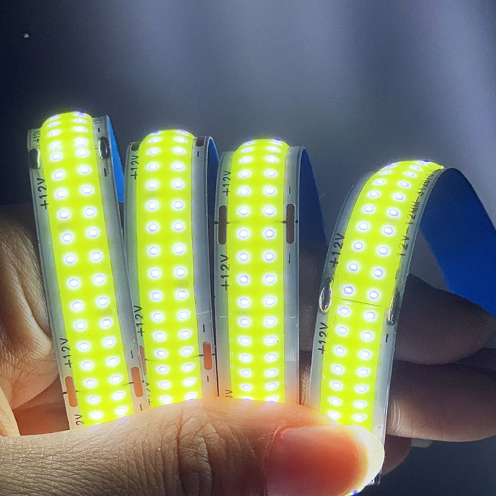 

5M Double Row COB LED Strip High Brightness 624 LEDs/m Flexible Tape 3000K 4000K 6000K Dimmable DC12V/24V Lighting