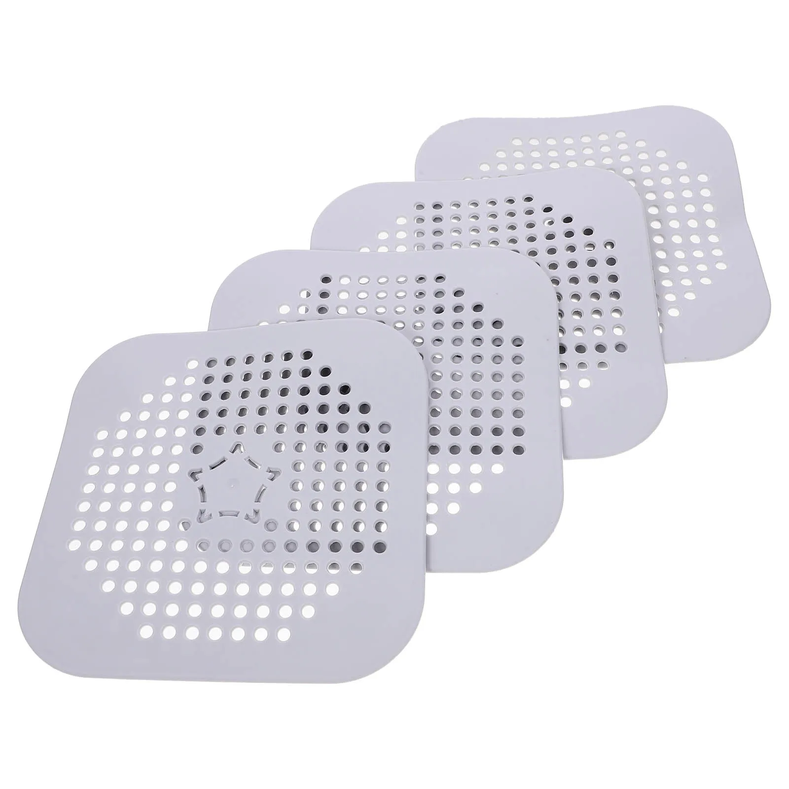 

4 Pcs Deodorizer Silicone Pad Floor Drain Covers Shower Hair Catcher Tub Drainer