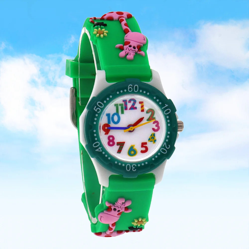 

Детские наручные часы с героями мультфильмов и силиконовым ремешком, красочные мини-часы с рисунком жирафа для детей