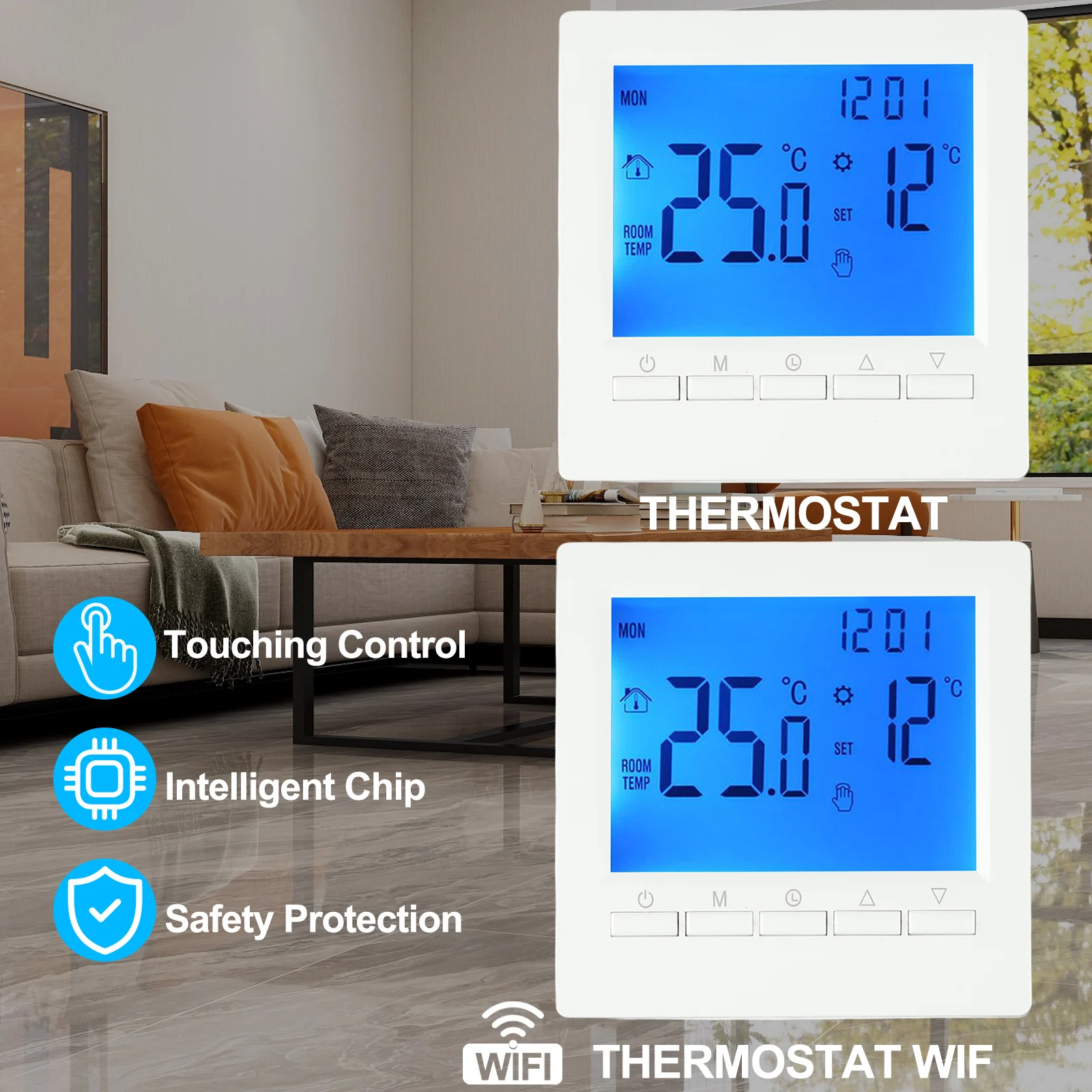 

Термостат Программируемый Цифровой Контроллер Температуры комнатного отопления с ЖК-дисплеем, термостат для бойлера, товары для дома