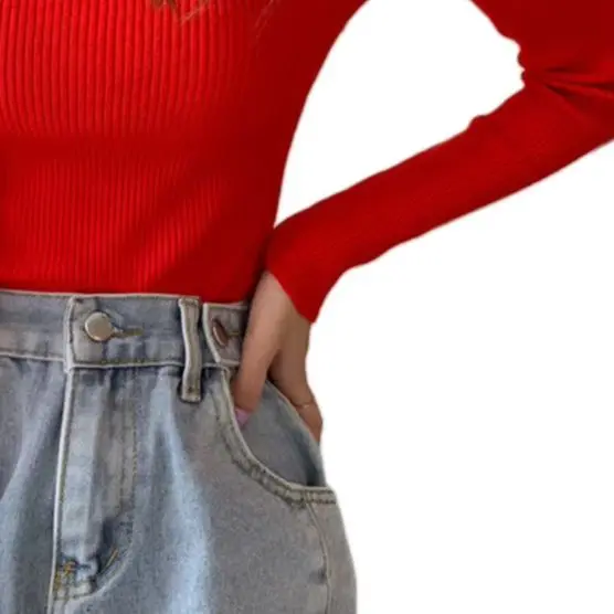 Everyday Wear for slim Fit Shirt Pullover Knitted Casual Womens Sweater Inner Wear All Seasons Wear for acrylic Fabric Solid