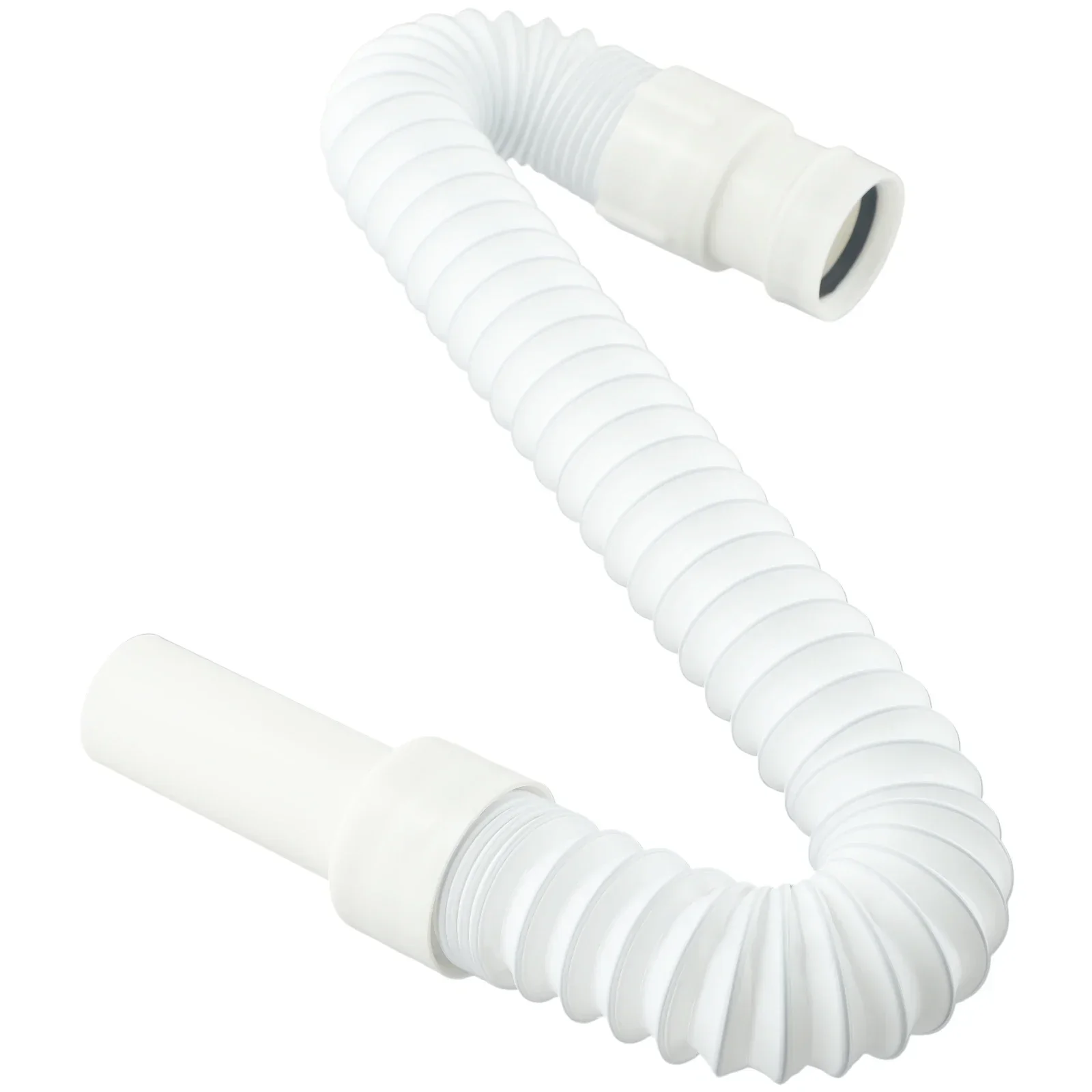 

Flexible and Strong Sink Waste Pipe Connector, Stainless Steel Wire, Telescopic and Bending Shape, White Color