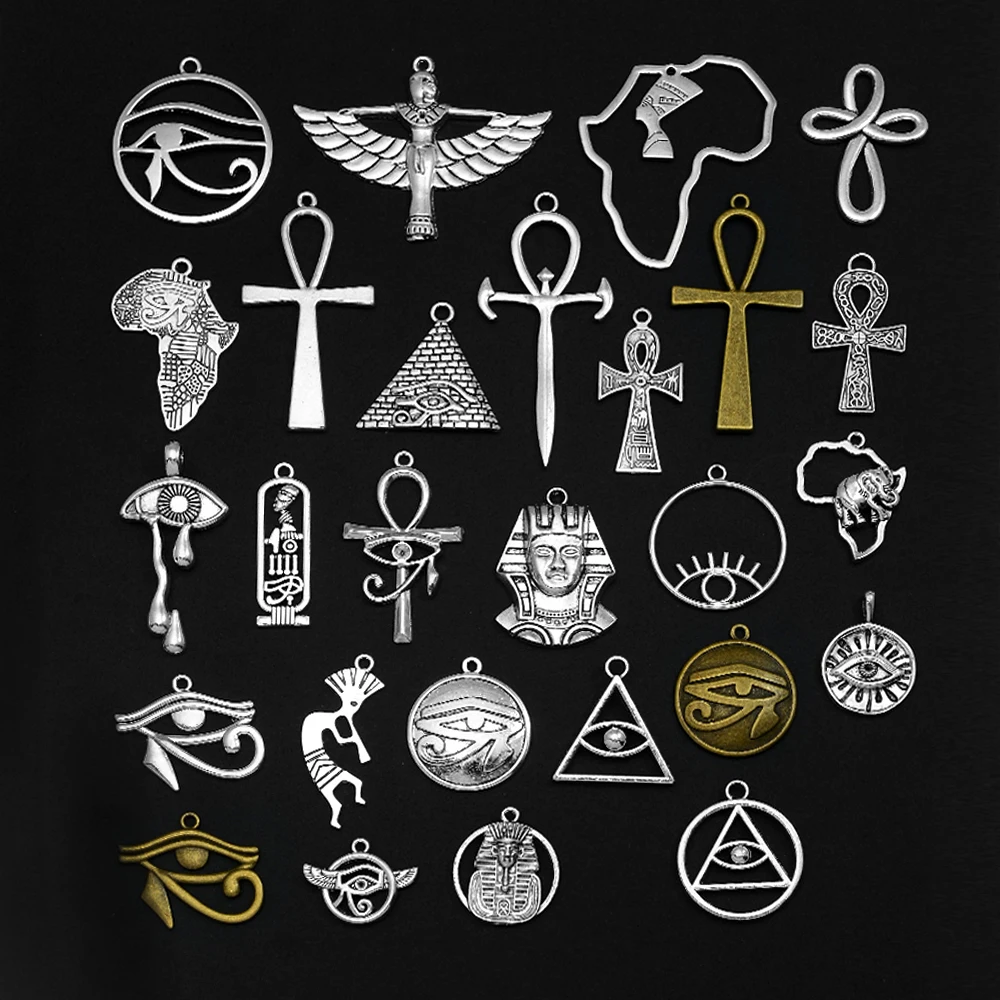 5/10 sztuk/partia Vintage afryka egipski faraon Ankh krzyż oko horusa Charms Kokopelli wisiorek dla Diy akcesoria do wyrobu biżuterii