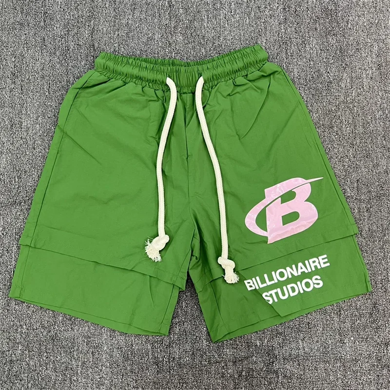 Pantaloncini casual minimalisti con stampa di lettere Billionaire Studios per pantaloncini sportivi da uomo