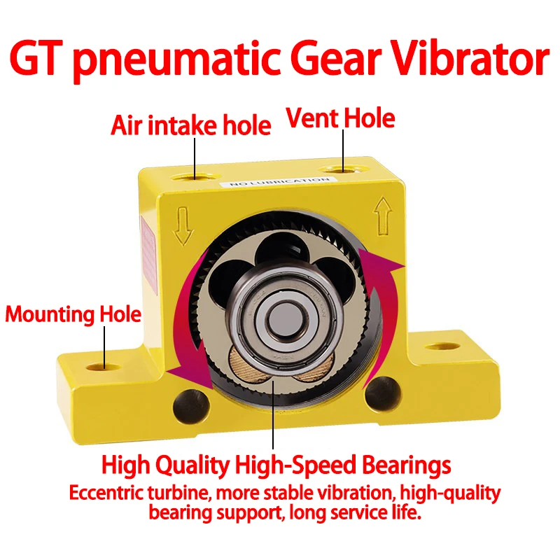 GT Turbine Oscillators Pneumatic Industry Vibrator Hammer Blanking Parts GT8/10/13/16/20/25/30/36/48/60 Pneumatic Vibrator