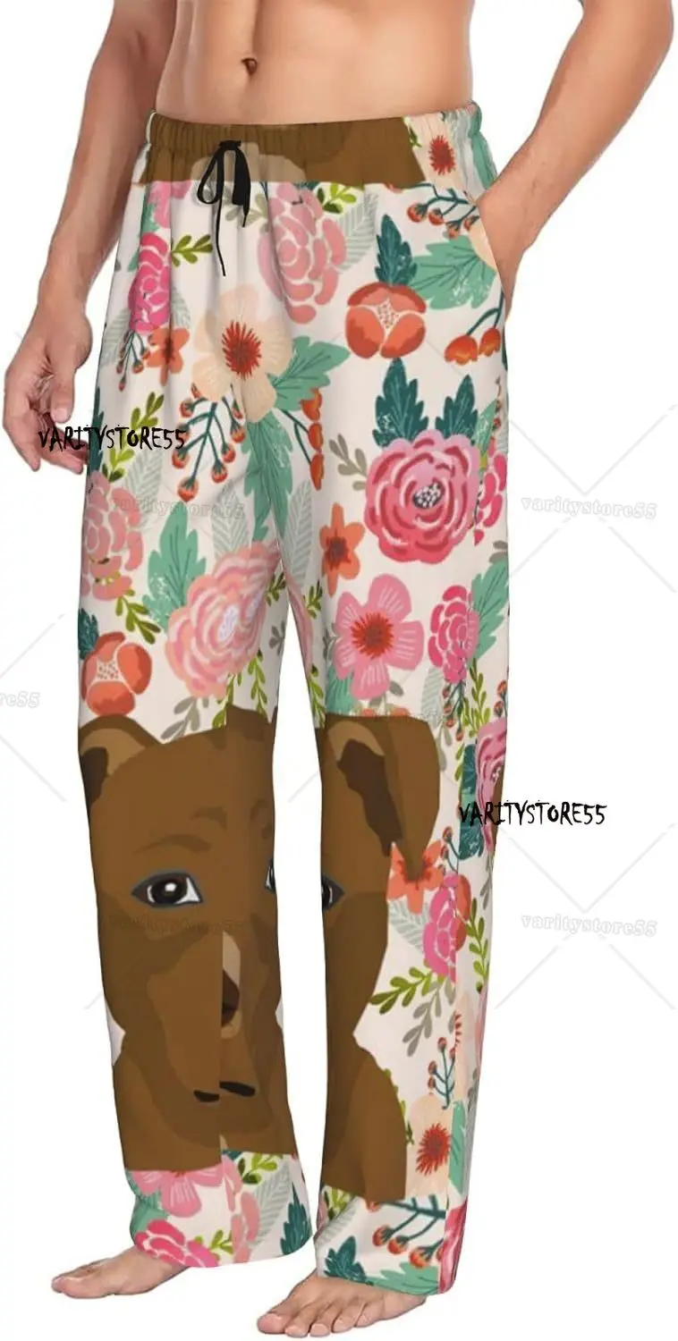 ملابس نوم رجالية من Dog Lovers Florals ملابس نوم فضفاضة وناعمة ومريحة مع جيوب #2