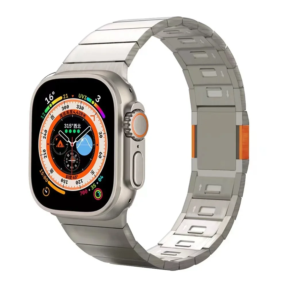 Metal Link Bracelet Strap For Apple Watch Band 49mm 45mm 44mm 46mm Magnetic Buckle Wristband iWatch Series Ultra 10 9 8 7 6 5 4