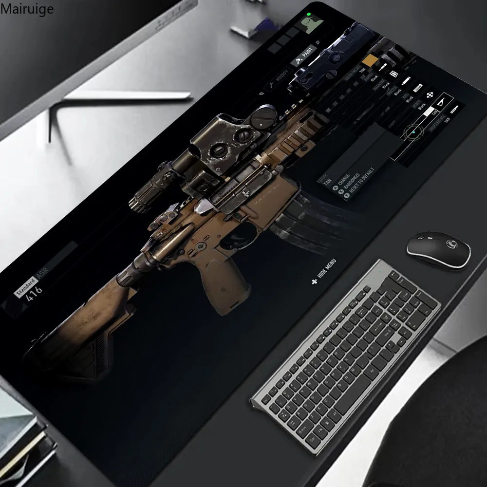 Tactical Gun Pattern Large Size Non-slip Rubber Mousepad Computer Gaming Accessories Keyboard Desktop Decor Mats for Offices