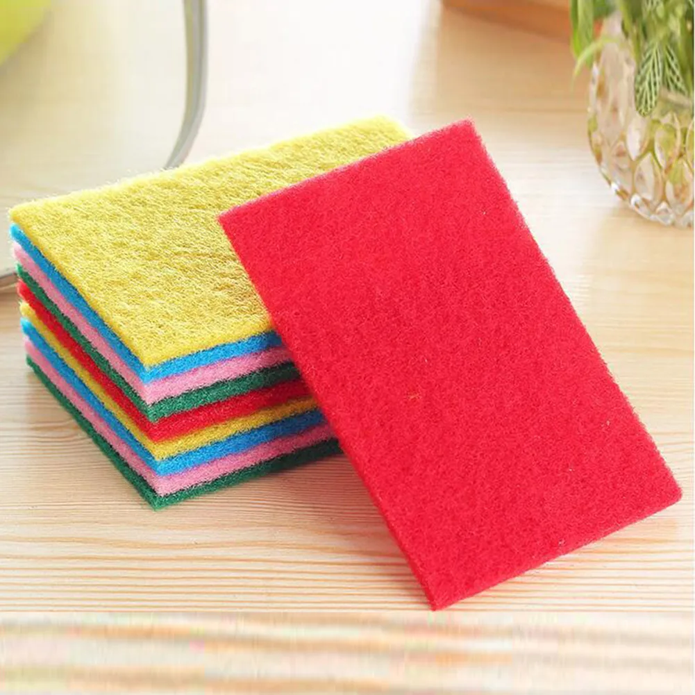 10PCS Cleaning Sponge Scourer Durable for Kitchen Dishwashing Heavy Duty Abrasive Pads Grease Removal Home Cleaning Tool