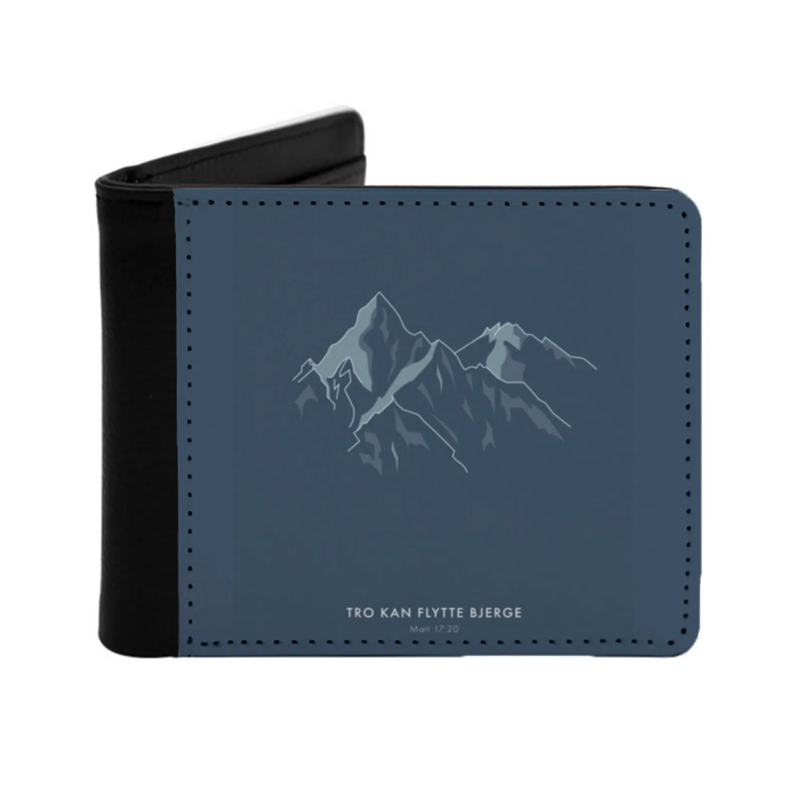 Mountains – Christian Design Blue Danish Short Men's Wallet Multifunction Purse Male Pu Leather Wallet Mountains Mountain