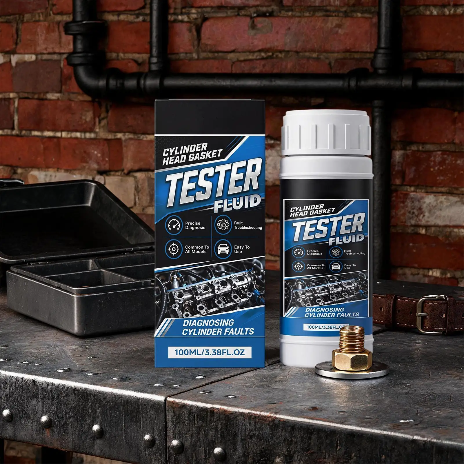 Picture 5: Cylinder Head Gasket Test Fluid Universal Nondestructive Fast 100ml Engine Leak Down Tester Solution For Cracked Head Blocks