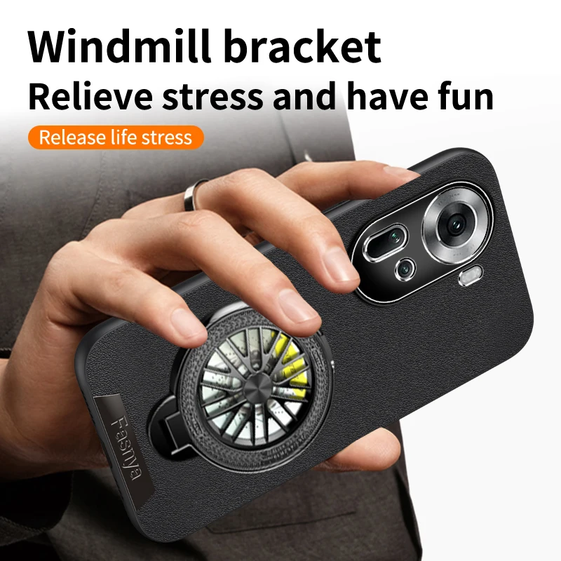 

Кожаный кронштейн «все включено» для OPPO Reno11 A F, задняя крышка, противоударный защитный чехол для Reno11 Pro 5G, чехол для телефона