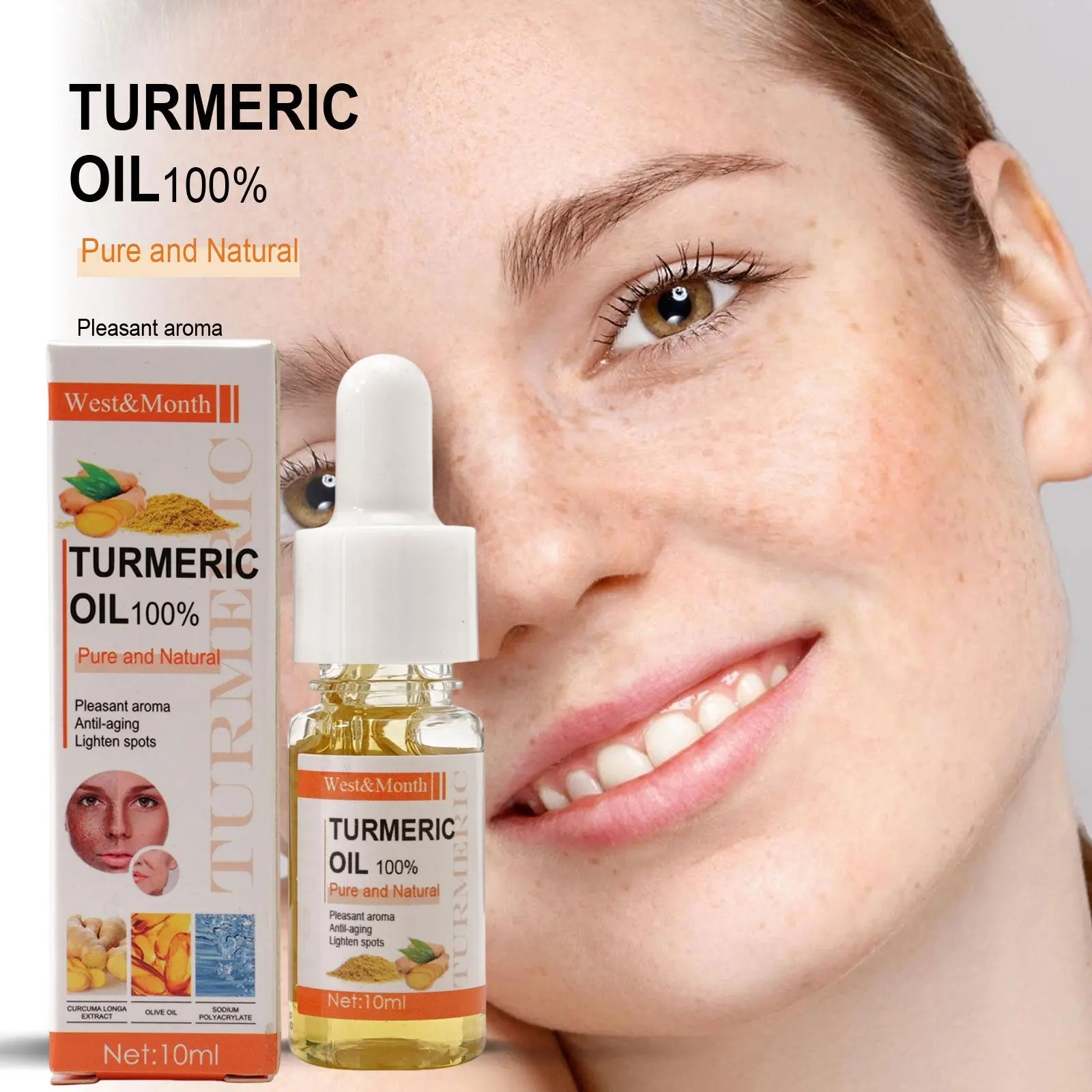 10ml Turmeric Lemon Oil Nourishing Moisturizing Face Serum Therapeutic Acne Shrink Pores Dark Spot Corrector Serum Facial Care