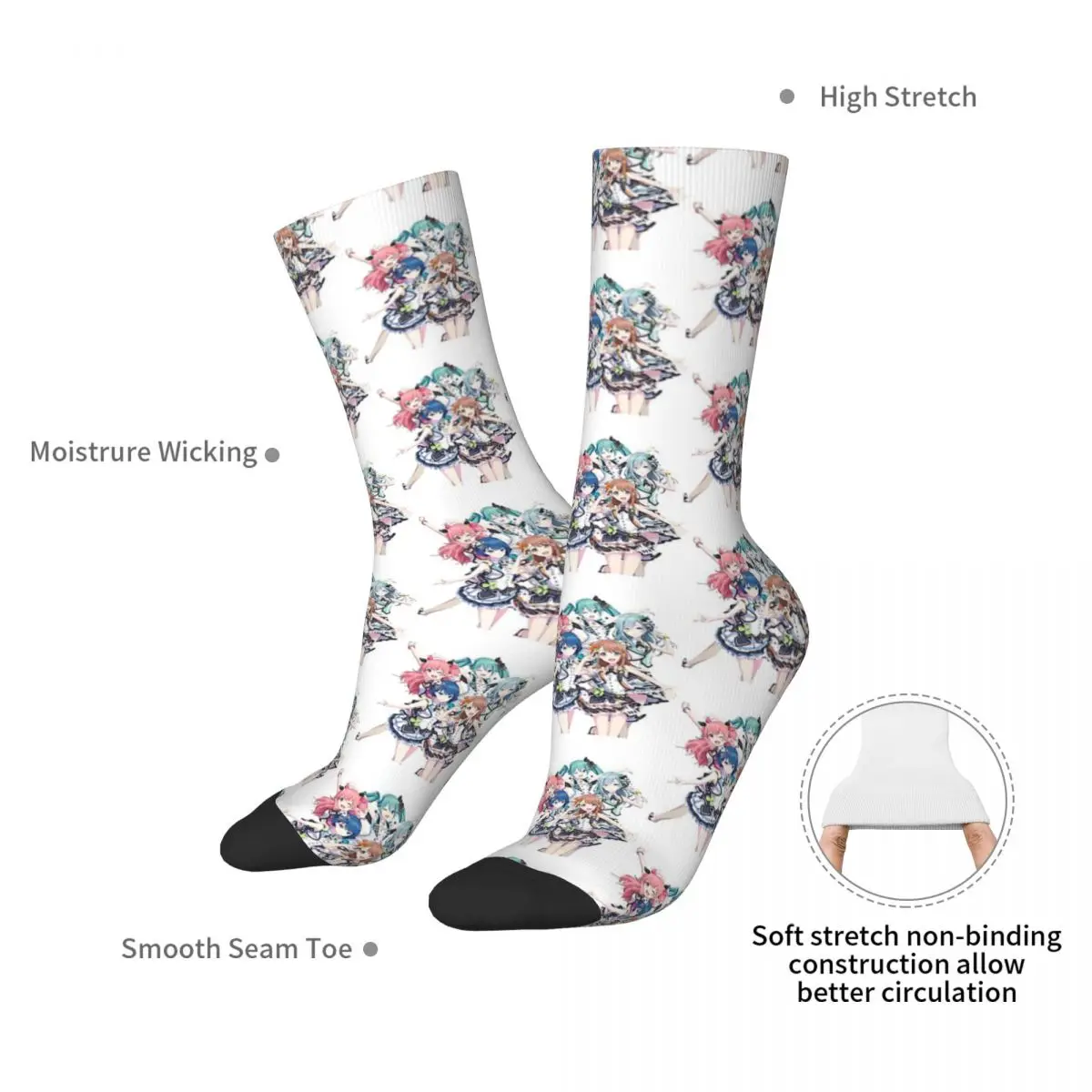 Project Sekai Emu Otori Project Sekai Anime, Men Women Socks Outdoor Novelty Spring Summer Autumn Winter Stockings Gift