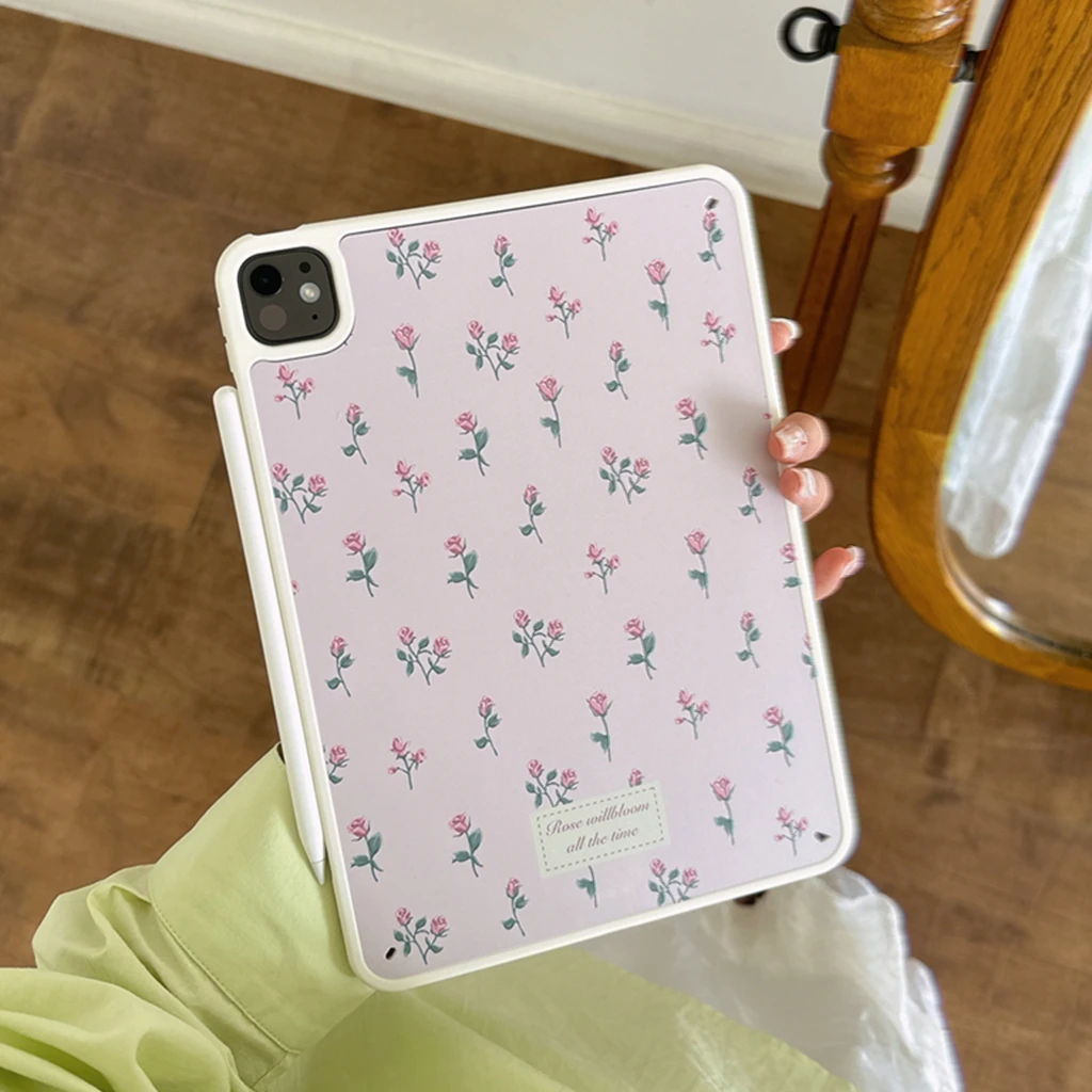 

Полноэкранный чехол для планшета Pink Little Flower для iPad Air 11 дюймов 13 дюймов Pro 12,9 дюйма 9,7 дюйма 5, 6, 10,2 дюйма, 7, 8, 9, 10, Air 3 4 5 6, чехол