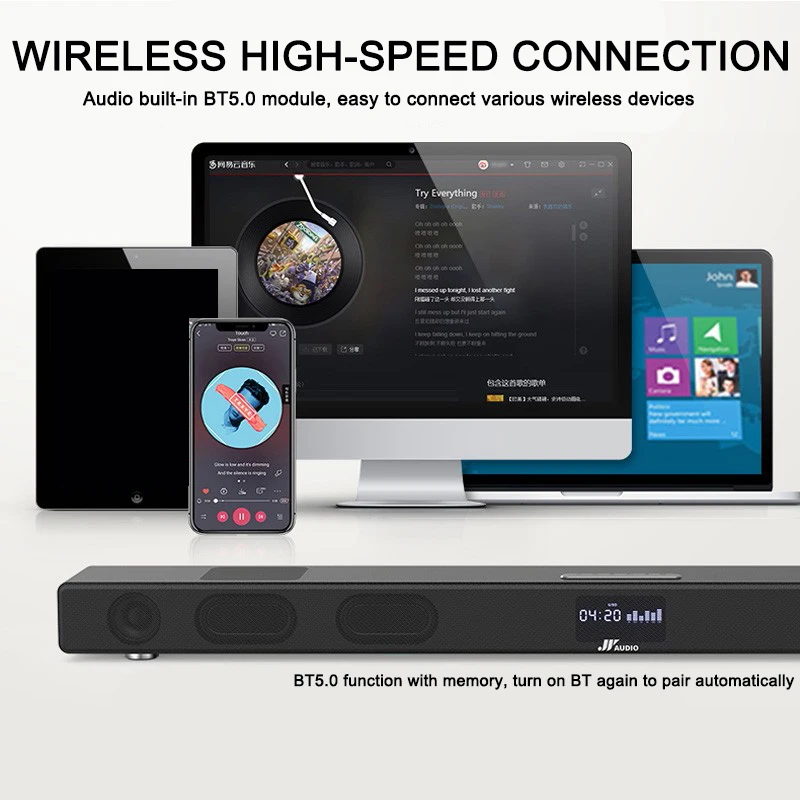 5.2 Channel Wireless Surround Sound Receiver Complete Multimedia Home Theater Speaker System For Household Movie Entertainment