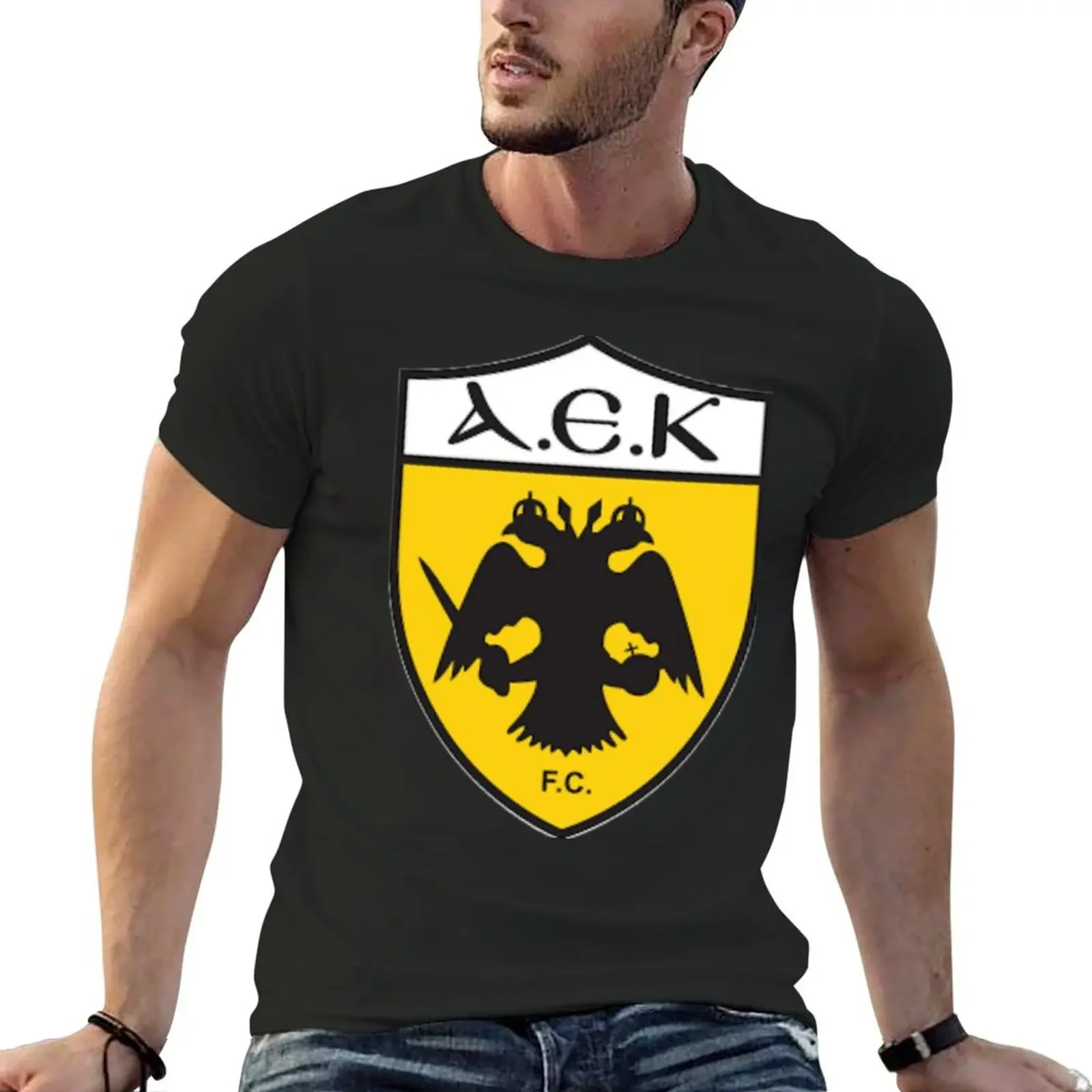 AEK ATHENS FC T-Shirt quick drying blacks mens shirts graphic tee