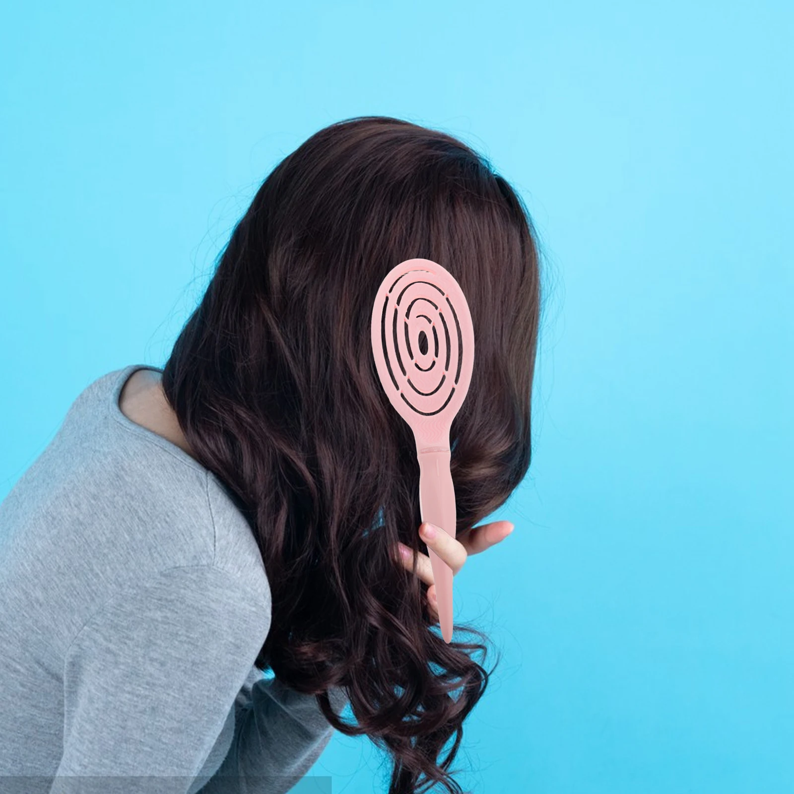 

Hollow Lightweight Volume For Bangs Scalp Detangling Brush Curved Oval Comb For All Types Travel Portable Hair Styling