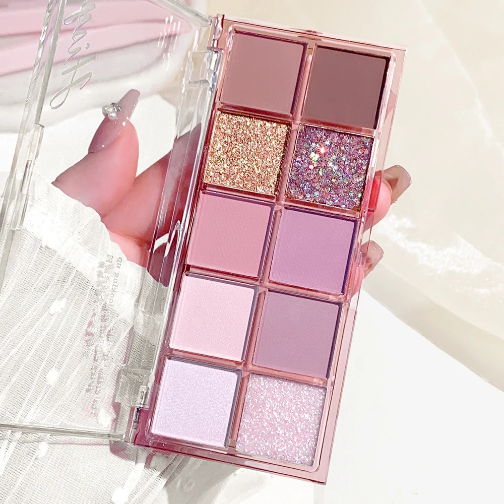 Earth & taro-10色のアイシャドウパレット,アイメイク,温かみのあるマット,細かい輝き,きらめき