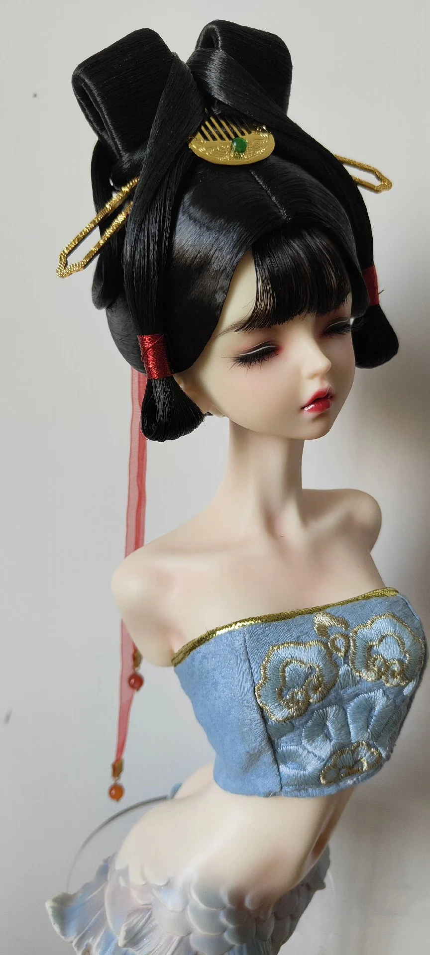 1/6 1/4 1/3 scala Costume antico BJD bambola parrucche cinese Hanfu Vintage capelli fata parrucca per MSD SD13 ragazza accessori SSDF A2035