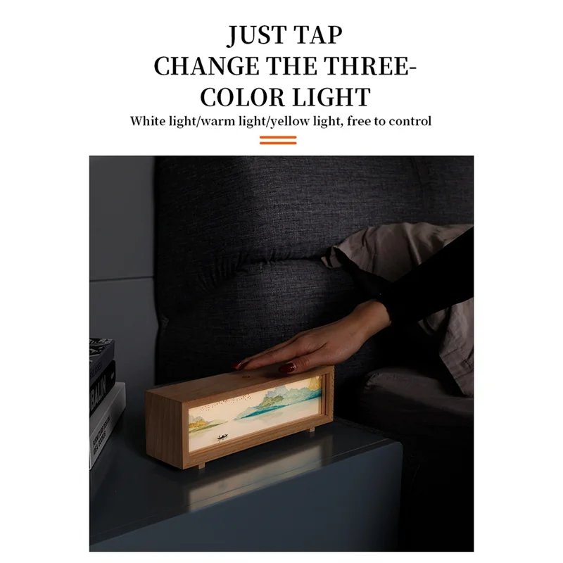 A36T-USB Bedside Night Light With LED Lighting, Hand-Painted Decorative Desktop Ornament B