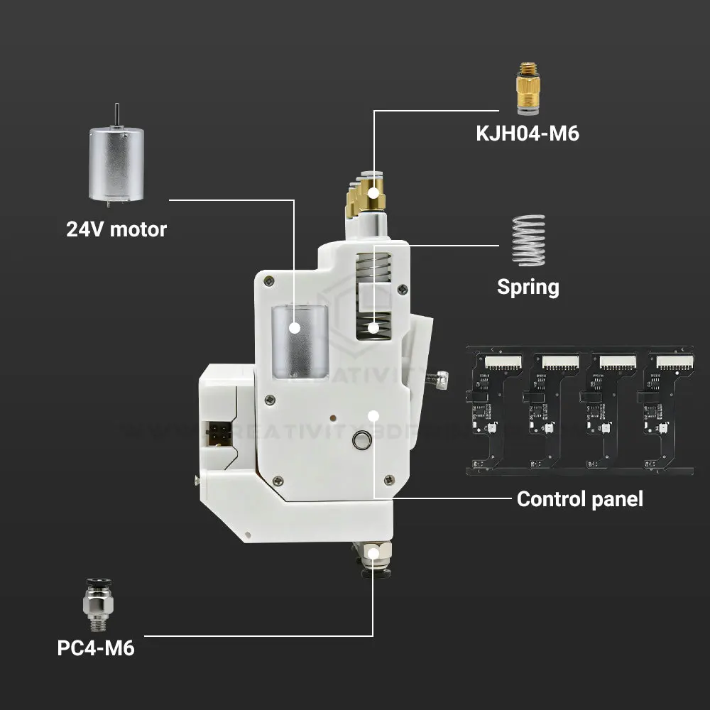 Última unidad agrícola de recarga automática BMCU 370C AMS Lite de 4 canales con Sensor de búfer bidireccional para la serie BambuLab A1/A1 MINI/P1