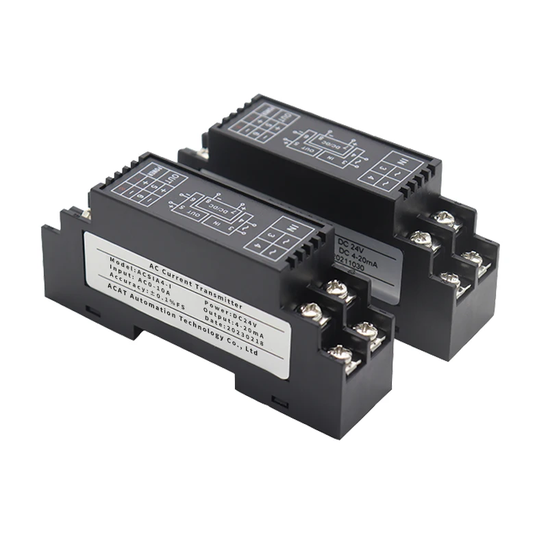 

500mA 1A 5A 10A AC Input 0-10V 0-5V 4-20ma Output 35mm DIN Rail Current Isolated Module Converter DC24V AC Current Transducer