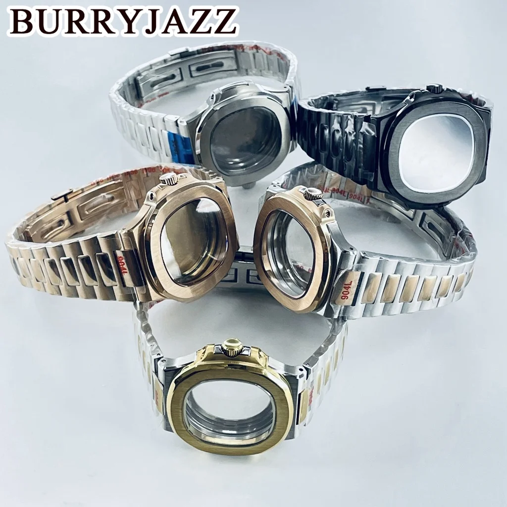 BURRYJAZZ 42mm Parrot Case NH35 NH36 NH34 NH38 NH70 NH72 ETA2824 PT5000 Miyota8215 Watch Case Sapphire Crystal Waterproof