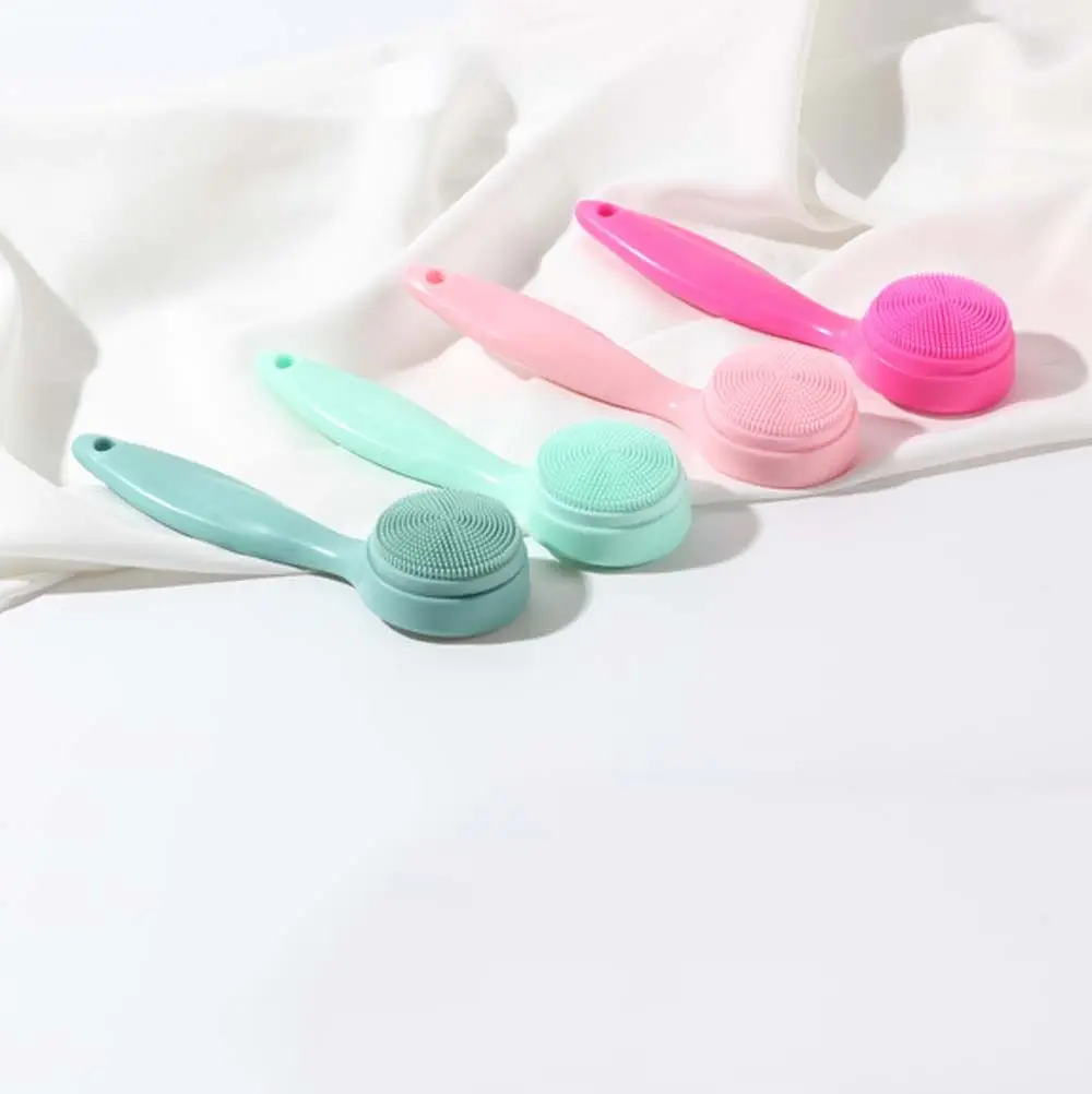 Rimozione dei punti neri Manico lungo Pulizia profonda Spazzola per la pulizia del viso in silicone Spazzola esfoliante Spazzola per il lavaggio del viso per il massaggio del viso