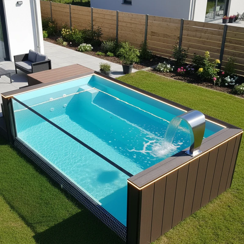 Outdoor Home Garden Fiberglass WPC Pool Small Transparent Acrylic Glass Window Floor Container Swimming Pool Supplies