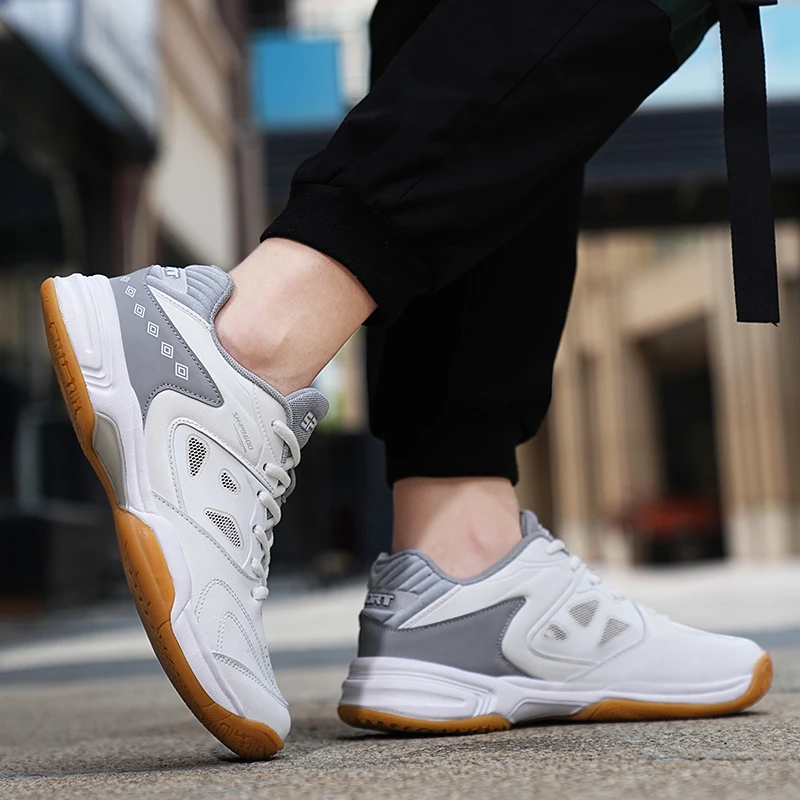 Sports Shoes Tendon Sole Non-Slip Badminton Shoes Mesh Men's and Women's Tennis Sneakers Shock-Absorbing Table  Indoor Footwear